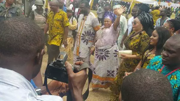 Patience Jonathan All Smiles As She Arrives For A Burial Ceremony In Rivers. [Photos]